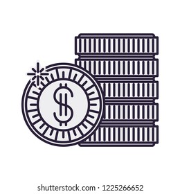 coins with dollar symbol