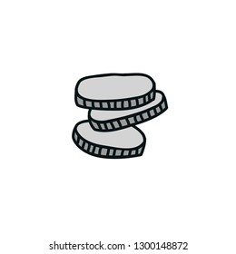 coins doodle icon