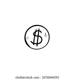 coins doodle icon vector 