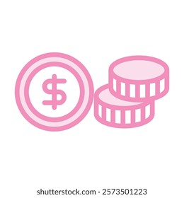 Coins duotone line icon, editable vector icon, pixel perfect, illustrator ai file 