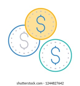 coins  earning   dollar  