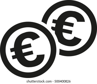 Coins with euro signs