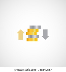 Coins, exchange rates.