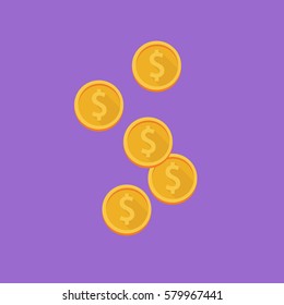 coins fall purple