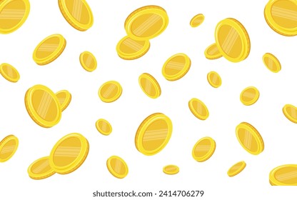 Coins. Falling coins, falling money, flying gold coins, golden rain. 