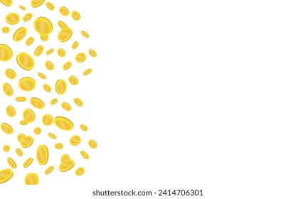 Coins. Falling coins, falling money, flying gold coins, golden rain. 