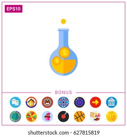 Coins in Flask Icon