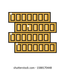 coins flat color line icon 