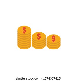 Coins flat icon. Colored simple element from medicine collection for infographics, web design and more.