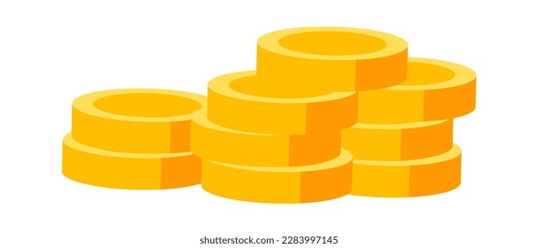 Coins flat icon Time is money. Vector illustration