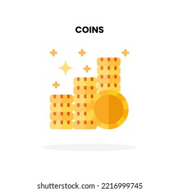 Coins flat icon. Vector illustration on white background. Can used for digital product, presentation, UI and many more.