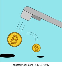 The coins flow from bidet shower. 