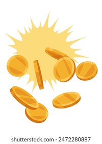 Coins game icon. Vector cartoon game ui symbol. Gui of rpg computer or mobile game