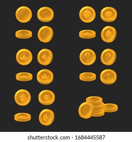 Coins game ui icon set.