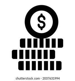 coins glyph icon, business and finance icon.