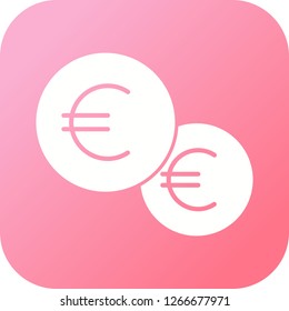 Coins glyph round corner multi color gradient BG