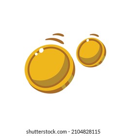 Coins golden color drop vector isolated on white background.