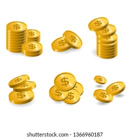 coins golden money jackpot luck savings illustration