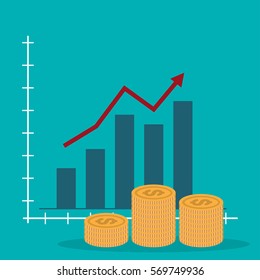 Coins Graph Stock Market Investment Concept Stock Vector (Royalty Free ...