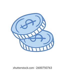 Coins hand draw doodle Vector icon