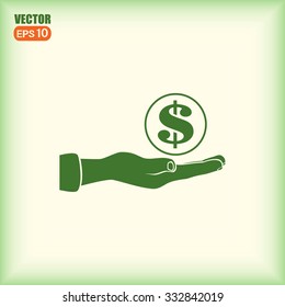 coins in hand icon