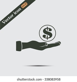 coins in hand icon