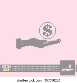 coins in hand icon