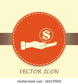 coins in hand icon