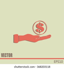 coins in hand icon
