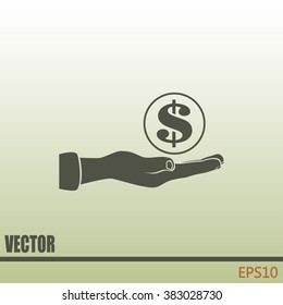 coins in hand icon