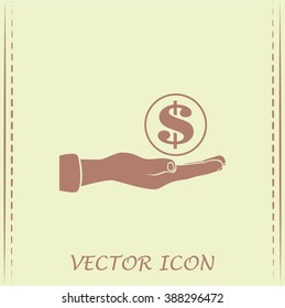 coins in hand icon