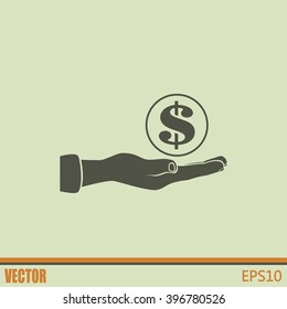 coins in hand icon