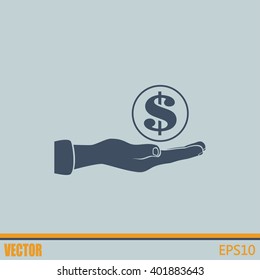 coins in hand icon
