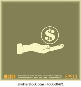coins in hand icon