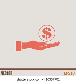 coins in hand icon