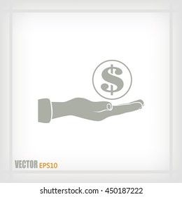 coins in hand icon