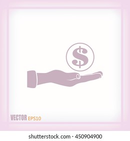 coins in hand icon