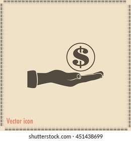 coins in hand icon