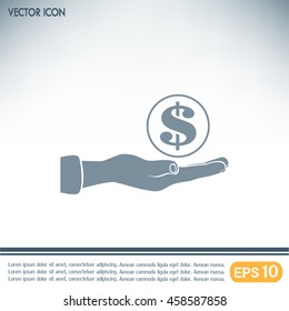 coins in hand icon