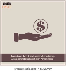 coins in hand icon
