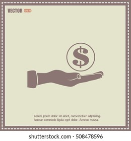 coins in hand icon