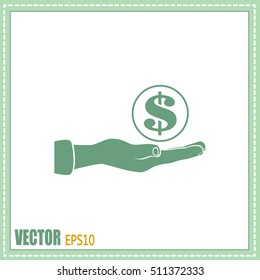 coins in hand icon