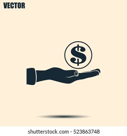 coins in hand icon