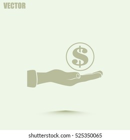 coins in hand icon