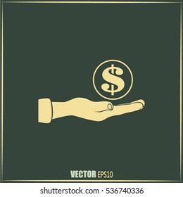 coins in hand icon