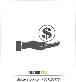 coins in hand icon
