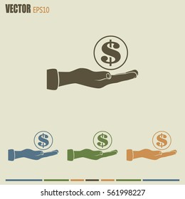 coins in hand icon