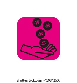 coins in hand, the symbol