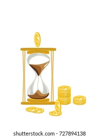 Coins and hourglass