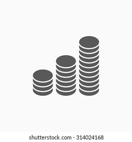 coins icon - Shutterstock ID 314024168